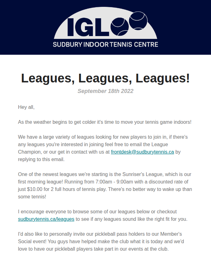 Leagues, Leagues, Leagues masthead